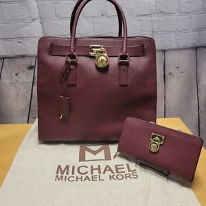 😍 MICHAEL Michael Kors Large Leather Hamilton Satchel